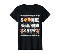 Cookie Baking Crew Gingerbread pour Hommes avec Chapeaux de Noël T-Shirt Graphique avec Valeur, Femme, Noir, XS