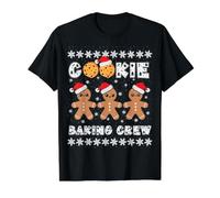 Cookie Baking Crew Gingerbread pour Hommes avec Chapeaux de Noël T-Shirt Graphique avec Valeur, Homme, Noir, L