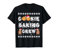 Cookie Baking Crew Gingerbread pour Hommes avec Chapeaux de Noël T-Shirt Graphique avec Valeur, Homme, Noir, XL