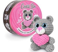 Cookie Box Kit Crochet Débutant - Apprenez à Réaliser une Peluche Amigurumi - Tout Inclus avec Fil, Crochet, Rembourrage, PDF & Vidéo - Cadeau Créatif pour Ados & Adultes - Bear Ted