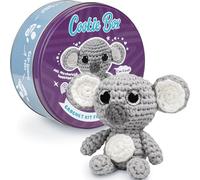 Cookie Box Kit Crochet Débutant - Apprenez à Réaliser une Peluche Amigurumi - Tout Inclus avec Fil, Crochet, Rembourrage, PDF & Vidéo - Cadeau Créatif pour Ados & Adultes - Koala Coal
