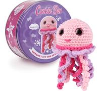 Cookie Box Kit Crochet Débutant - Apprenez à Réaliser une Peluche Amigurumi - Tout Inclus avec Fil, Crochet, Rembourrage, PDF & Vidéo - Cadeau Créatif pour Ados & Adultes - Jellyfish Jenny