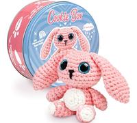 Cookie Box Kit Crochet Débutant - Apprenez à Réaliser une Peluche Amigurumi - Tout Inclus avec Fil, Crochet, Rembourrage, PDF & Vidéo - Cadeau Créatif pour Ados & Adultes - Bunny Lola