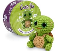 Cookie Box Kit Crochet Débutant - Apprenez à Réaliser une Peluche Amigurumi - Tout Inclus avec Fil, Crochet, Rembourrage, PDF & Vidéo - Cadeau Créatif pour Ados & Adultes - Turtle Hugo
