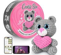 Cookie Box Kit Crochet Débutant - Apprenez à Réaliser une Peluche Amigurumi - Tout Inclus avec Fil, Crochet, Rembourrage, PDF & Vidéo - Cadeau Créatif pour Ados & Adultes - Bear Ted