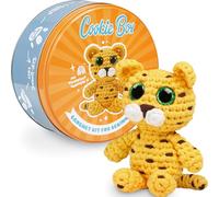 Cookie Box Kit Crochet Débutant - Peluche Amigurumi DIY, Tout Inclus Fil, Crochet, Rembourrage, PDF & Vidéo - Cadeau Créatif pour Ados - Leopard Leo