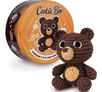 Cookie Box Kit de crochet pour débutants - Apprendre à crocheter des animaux en peluche Amigurumi - Cadeau - pour enfants (13 ans et plus) et adultes - Fil adapté aux débutants - Tutoriel vidéo point
