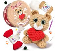 Cookie Box Kit de crochet pour débutants - Apprendre à crocheter des animaux en peluche Amigurumi - Cadeau - pour enfants (13 ans et plus) et adultes - Fil adapté aux débutants - Tutoriel vidéo point
