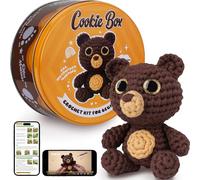 Cookie Box Kit de crochet pour débutants - Apprendre à crocheter des animaux en peluche Amigurumi - Cadeau - pour enfants (13 ans et plus) et adultes - Fil adapté aux débutants - Tutoriel vidéo point