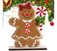 Cookie Boy Girl Figurine - 1.57x5.71x7.28in Gingerbread Man Ornaments | Holiday Gingerbread Man Statue | Cookie Boy Girl Figurine, Festive Table Decoration For Wedding, Seasonal Christmas Decor