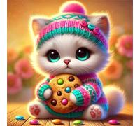 Cookie Cat Puzzle 35 Pièces Adultes, 30x30cm DIY Puzzle Impossible Jeu de Création et Logique, Puzzles Classiques pour Adultes et Enfants de 12 Ans et Plus