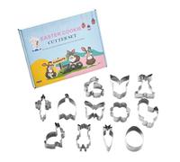 Cookie Cutter - Easter Cookie Stamp - Embosser Stamp Fondant | Cook.ies Cutters For Baking | Stainless Steel 12x Fondant Molds Easy To Demold & Cut For Cake Making, cook.ies, Candy