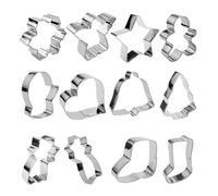 Cookie Cutter Set, Stainless Winter, Easy Cleanup Space Saver Strong Frame Compact Storage Family Fun Gift Ready Detailed Cutouts Creative Designs, Baking Molds for Soft Candy