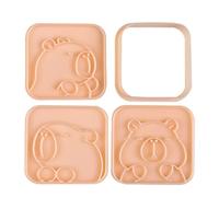 Cookie Cutter Stamp - Capybara Mold Press, Tool d'empreinte de dessin animé amusant | Modèle de cuisson de forme animale avec une prise facile pour la décoration fondante, l'artisanat de pâtisserie po
