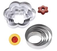 Cookie Cutters, 10 PCS Cookie Cutters Set Flower Round Shape Biscuit Cutters Stainless Cake Cookie Cutter Cutters for Baking Decorating for Valentine's Day, Birthdays, Christmas Biscuit Shapes