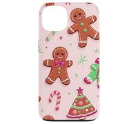 Cookie Gingerbread Man House Christmas Tree Pink Candy Canes Coque pour iPhone 13