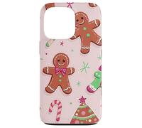 Cookie Gingerbread Man House Christmas Tree Pink Candy Canes Coque pour iPhone 13 Pro
