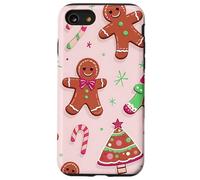 Cookie Gingerbread Man House Christmas Tree Pink Candy Canes Coque pour iPhone SE (2020) / 7/8