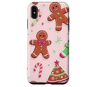 Cookie Gingerbread Man House Christmas Tree Pink Candy Canes Coque pour iPhone XS Max