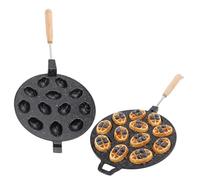 Cookie Maker, 12 trous Maker Maker Electric Walnut Cake Maker, Aluminium Alloy Composite Wood Nut Noix en forme de biscuit Pane pour les gâteaux Waffle d'oeuf (Noir)