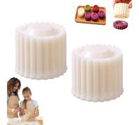 Cookie Mould 2-in-1 Double-Ended Pastry Mould Press for Baking Moon Cake Moulds with 2 Patterns Detachable Food-Grade Plastic Easy to Clean Household DIY Tool (2pcs)