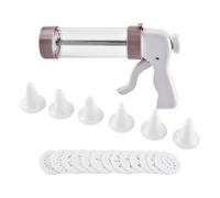 Cookie Press - Baking Maker | Kit de glaçage | 13 fabricants de à disque avec 6 de glaçage, décoration résistante pour la modélisation du dessert pour les vacances et le gâteau de Noël