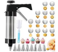 Cookie Press Kit - 6cm/2.3in Stainless Steel Mold combines functionality with versatility,Dough Press Mold | for Kitchen Baking Decorating Gingerbread Christmas Holiday Thanksgiving Cake Bread Pancake
