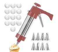 Cookie Press Set de presse-biscuits - Ustensile de cuisine manuel en acier inoxydable - Pour biscuits, gâteaux, desserts, famille, fêtes, pâtisseries de Noël