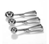 Cookie Scoop, Ice Cream Scoop, Cookie Scoops pour la cuisson ensemble de 3 avec Cookie Dough Scoop, acier inoxydable Cookie Scoop ensemble