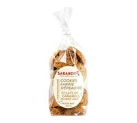 Cookies à la farine de Petit Épeautre du Velay et éclats de caramel au beurre salé - Sachet 120g - Sabarot