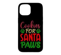 Cookies de Noël Amusants pour Chien avec Pattes de Père Noël Coque pour iPhone 15