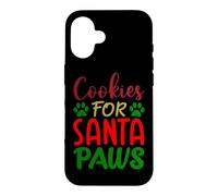 Cookies de Noël Amusants pour Chien avec Pattes de Père Noël Coque pour iPhone 16