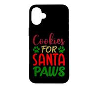 Cookies de Noël Amusants pour Chien avec Pattes de Père Noël Coque pour iPhone 16 Plus