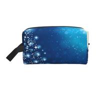 Cookies Food Chocolate Chip Biscuits Print Storage Bag - Durable Travel Toiletry Bag Portable Canvas Packing Accessory for Daily Gym & Travel, Flocon de neige bleu de Noël., Taille unique