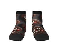 Cookies Food Chocolate Chips Biscuits Imprimés Printemps Automne Maison Adulte Chaussettes Respirantes Entraînements Toutes saisons, 2 Noir-1, taille unique