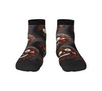 Cookies Food Chocolate Chips Biscuits Imprimés Printemps Automne Maison Adulte Chaussettes Respirantes Entraînements Toutes saisons, 3 Noir, taille unique