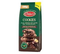 Cookies Triple Chocolat aux Gros Éclats - Boîte de 6 Biscuits Gourmands au Chocolat Belge (136 g) - Lot de 3