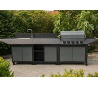 Cook'in garden Barbecue à gaz 14 kW + desserte + meuble avec évier Burn - COAM285T/3