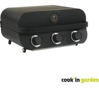 COOK'IN GARDEN Barbecue a gaz FLAVO 60 - 3 feux - 8,4 kW - L 64×l 55×H 40 cm - Surface cuisson : L 60×l 40 cm - Allumage Piezzo
