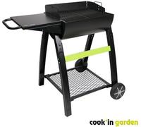 COOK'IN GARDEN Barbecue charbon de bois TONINO 50 - L 102xl71xH 90cm - Surface de cuisson : 42x41,5 cm - Noir