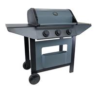 Cook'in Garden - Barbecue Gaz - Burn - Grilles et Plancha - Récupérateur de Graisse Amovible - 10,5 KW - 3 brûleurs - Idéal 10 personnes