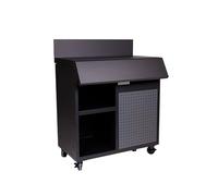 Cook'in garden - Desserte Burn, Chariot avec Plan de Travail Compatible Barbecue et Evier, Meuble sur roulettes Facile à Déplacer, Grand Espace de Rangement, Acier Époxy, Noir