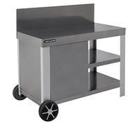 Cook'in garden - Desserte Nova 110 - Chariot avec Plan de Travail - Meuble sur Roulettes - Facile à Déplacer - Crédence, Caisson de Rangement, 2 Étagères, Gris