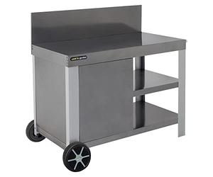 Cook'in garden - Desserte Nova 110 - Chariot avec Plan de Travail - Meuble sur Roulettes - Facile à Déplacer - Crédence, Caisson de Rangement, 2 Étagères, Gris