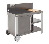 Cook'in Garden Desserte pour plancha Nova 110 Premium – Plan de travail, roulettes – Noir/Gris