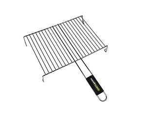 Cook'in Garden - Grille à pieds pour barbecue - 40 x 30 cm - Acier chromé | 1 Poignée, Résistante aux Flammes et Hautes Températures, Manche Soft Touch Ergonomique, Compatible Multi-Marques