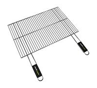 Cook'in Garden - Grille pour barbecue - 60 x 40 cm acier chromé | Résistante aux Flammes et Hautes Températures, Manches Soft Touch Pratiques, Compatible Multi-Marques, Pour Extérieur
