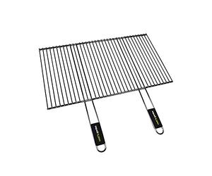Cook'in Garden - Grille recoupable barbecue - 70 x 40 cm - Acier chromé | Recoupable, Résistante aux Flammes et Hautes Températures, Manches Soft Touch, Universelle pour Barbecue Extérieur