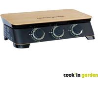 COOK'IN GARDEN Plancha gaz DUNE 70 - 3 feux - 6 kW - L 68,5×l 47×H 20cm - Surface cuisson : L 66,5×l 36,5cm - Noir