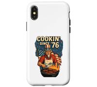 Cookin Since 76 Funny 4th of July Chemise patriotique BBQ Coque pour iPhone X/XS